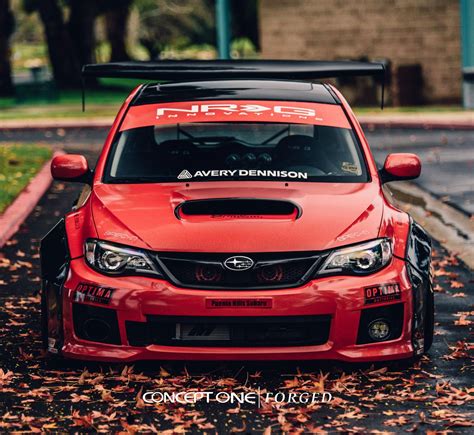 Heavily Modified Custom Red Subaru WRX on Forged Rims | Subaru wrx ...