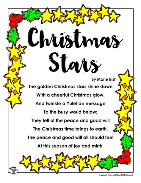 Christmas Stars Poetry for Kids | Woo! Jr. Kids Activities : Children's ...