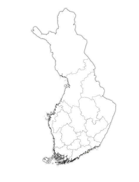 Finland Outline Map, Finland Blank Map