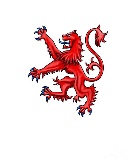 Scottish Rampant Lion Scotland Coat of Arms Flag of Scotland Digital ...