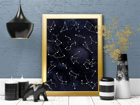 Star Map Poster Star Chart Constellation Poster Galaxy - Etsy