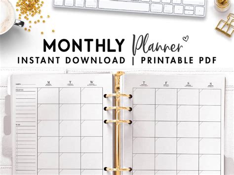 Free Monthly Planner Printable