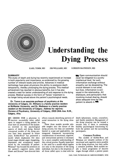 (PDF) Understanding the Dying Process