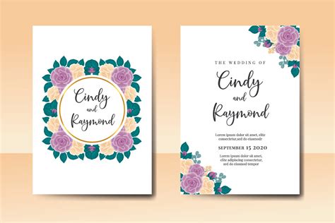 Floral Frame Wedding Invitation Rose SVG Graphic by Dender Studio ...