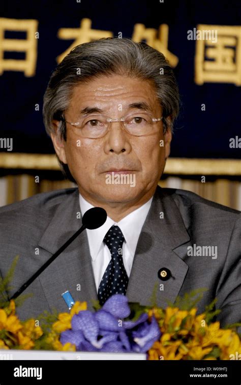 Japan's foreign minister Hirofumi Nakasone attends the press conference ...