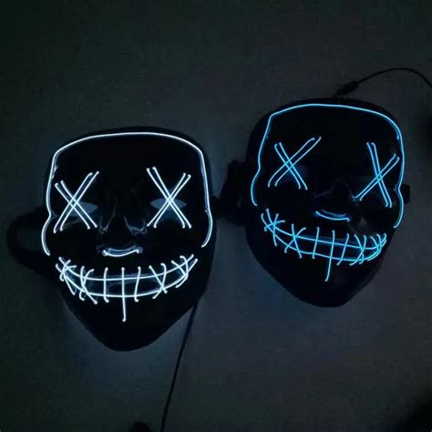 2020 Amazon Hot Sale Black El Neon Purge Mask Led Party Mask For ...