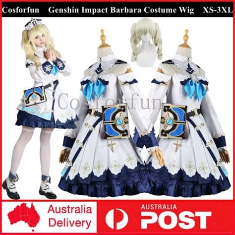 GENSHIN IMPACT BARBARA Costume Cosplay Wig Uniform Outfits Fancy Dress ...