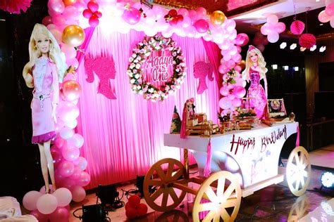 Barbie theme Birthday Decoration for Baby Girl | Birthday Surprise ...