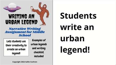 Writing an Urban Legend (Narrative Writing Assignment for Middle School)