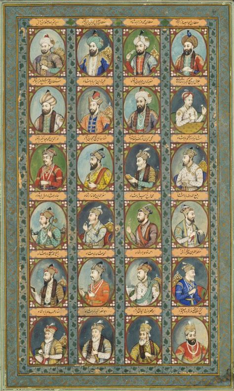 THE MUGHAL DYNASTY: A LARGE ILLUSTRATION OF TWENTY-FOUR MUGHAL EMPERORS ...