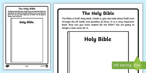 Holy Bible Front Cover Design Activity – CfE Early Level