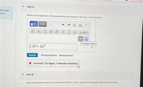 Solved The moon (mass 7.35×1022 kg ) orbits the Earth (mass | Chegg.com