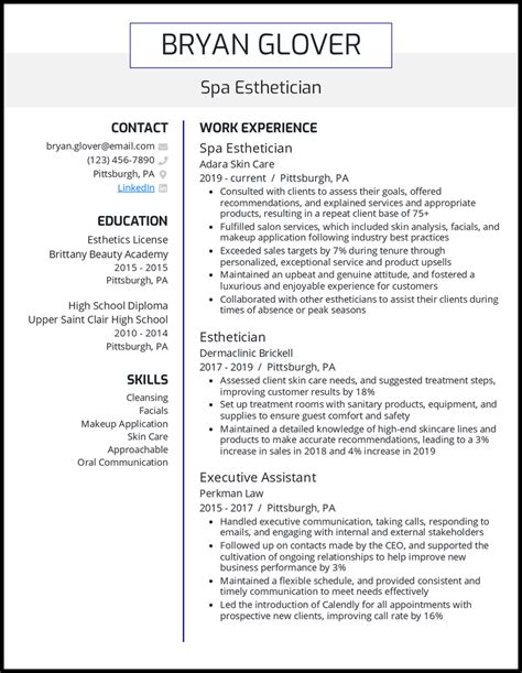 9 Esthetician Resume Examples That Work in 2025