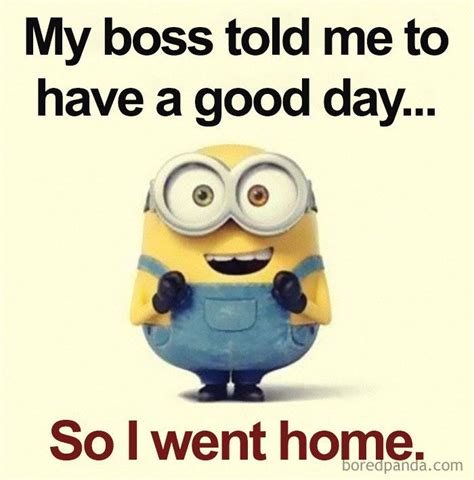 Friday Work Meme | Funny minion quotes, Funny minion memes, Minions funny