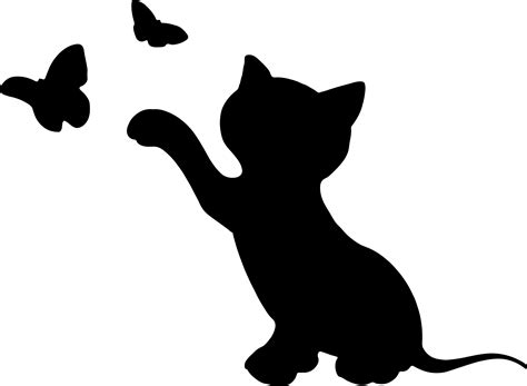 Kitten Cat Silhouette Clip art - animal silhouettes png download - 2314 ...