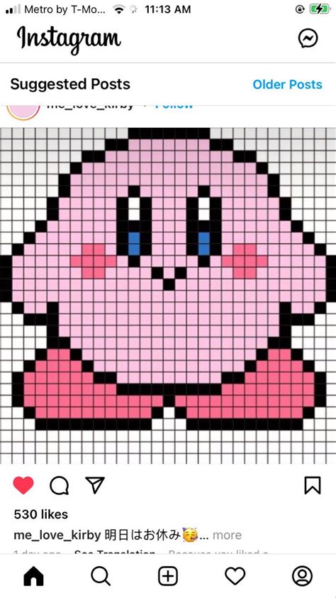 Kirby, Perler Patterns, Crochet Patterns, T Mo, Crochet Tapestry, Alpha ...