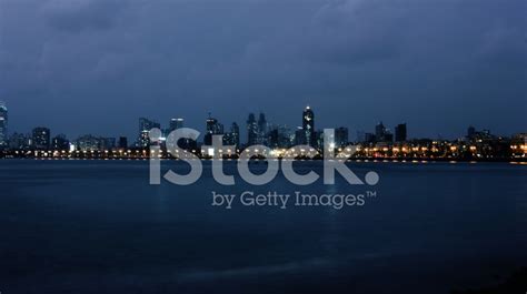 Mumbai Skyline At Night From Marine Lines Stock Photo | Royalty-Free ...