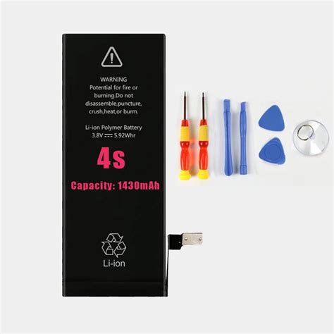 For iPhone 4s Mobile Phone Battery 1430mAh 3.7V Original High Capacity ...