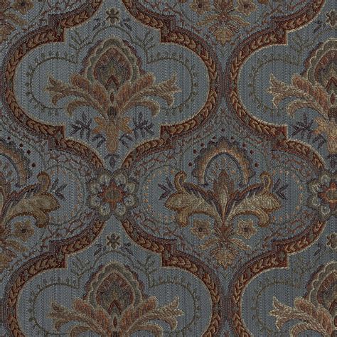 Blue color Damask pattern Damask type Upholstery Fabric called M2830 ...