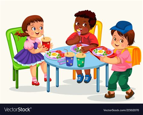 School lunch colorful poster Royalty Free Vector Image