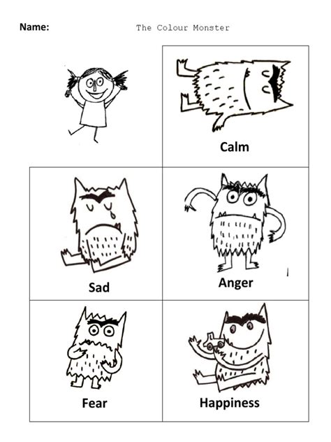 the colour monster coloring sheet