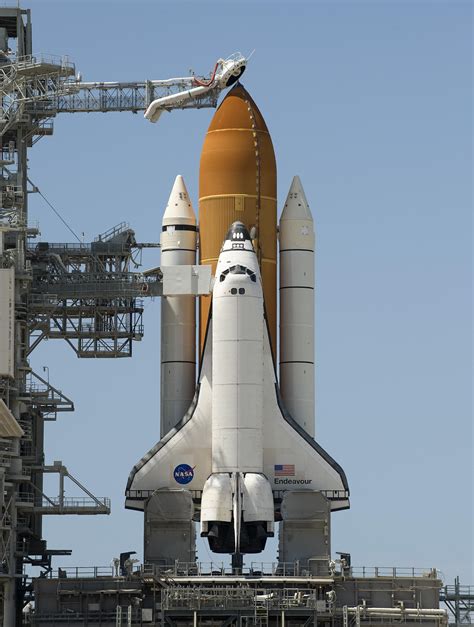 The space shuttle Endeavour is seen at launch pad 39A at NASA's Kennedy ...