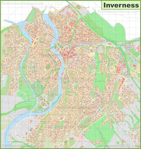 Detailed map of Inverness - Ontheworldmap.com