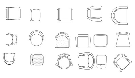 Multiple Chair CAD Blocks Top View Drawing Free Download - Cadbull