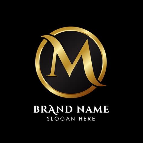 Luxury letter M logo template in gold color. Vector | Premium Download