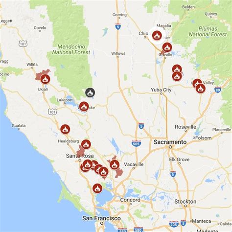 2017 California Wildfires Map - Printable Maps