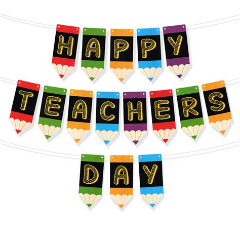 Buy Rozi Decoration Happy Teachers Day Pen Theme Hanging Banner ...