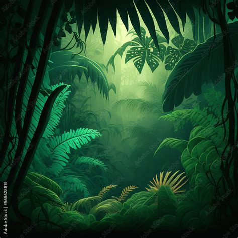 tropical jungle background Stock Illustration | Adobe Stock