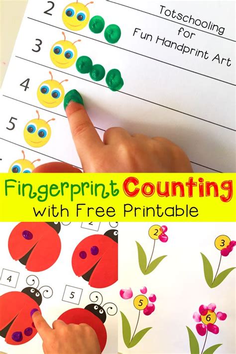 Free Spring Fingerprint Counting Printables | Caterpillar, Ladybug ...