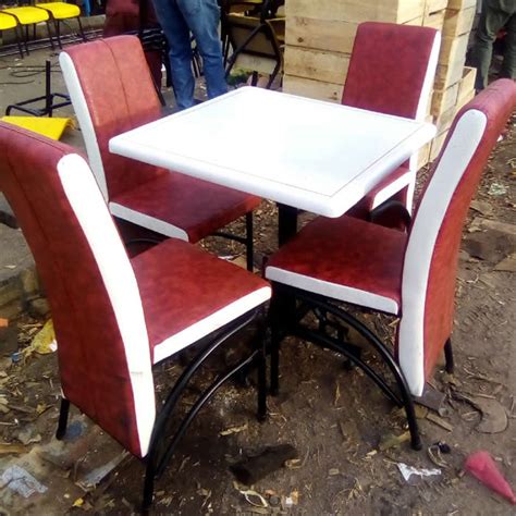 Restaurant Square Table White With 4 Modern Chairs - Nairobi Restaurant ...