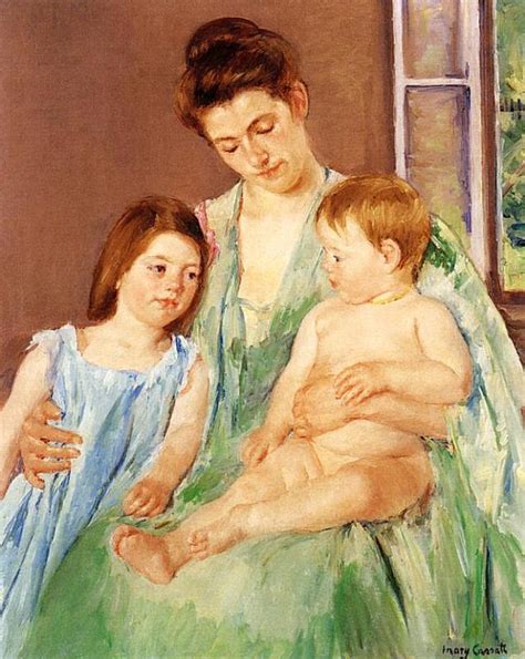 young-mother-and-two-children-mary-cassatt-1905 - Totally History