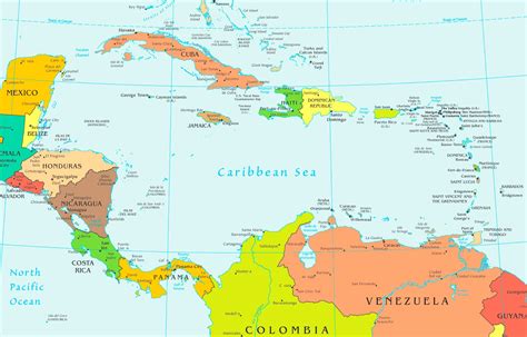 Caribbean Sea political map