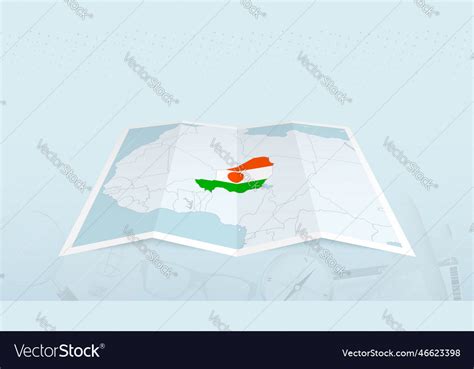 Map of niger with the flag of niger Royalty Free Vector