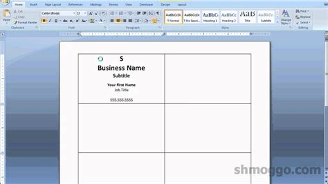 Printing Business Cards In Word | Video Tutorial Regarding Ms Word ...