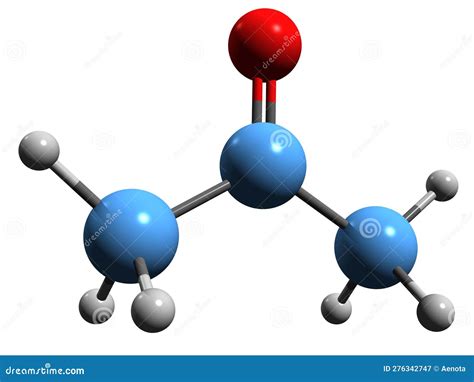 3D Image of Acetone Skeletal Formula Stock Illustration - Illustration ...