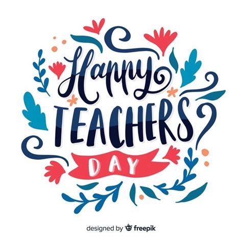 Hadn Drawn World Teachers' Day Lettering | Happy teachers day card ...