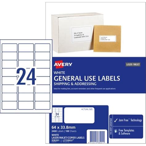 Avery General Use Labels L7159 24 Per Sheet | OfficeMax NZ