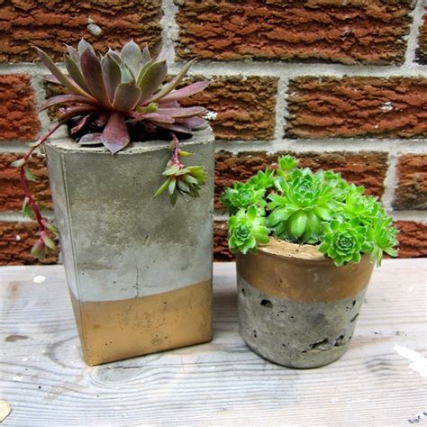 Do it yourself ideas and projects: DIY Cool Concrete Planters