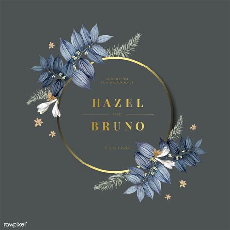 Floral wedding invitation card design vector | free image by rawpixel ...