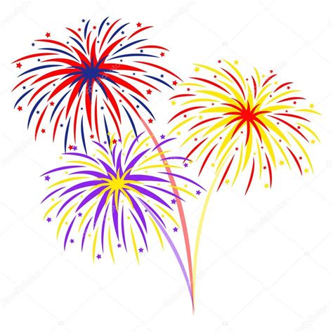 Fireworks on white background, vector illustration — Stock Vector © K ...