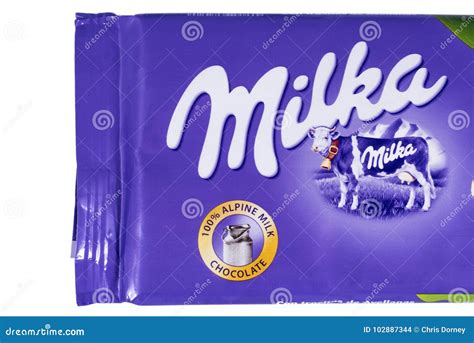 Milka Chocolate Bar editorial stock image. Image of food - 102887344