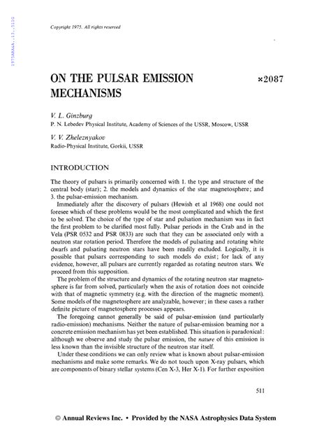 (PDF) On the Pulsar Emission Mechanisms