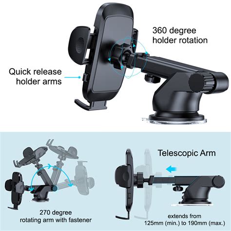 Suction Cup Dashboard / Windshield Car Mount Phone Holder