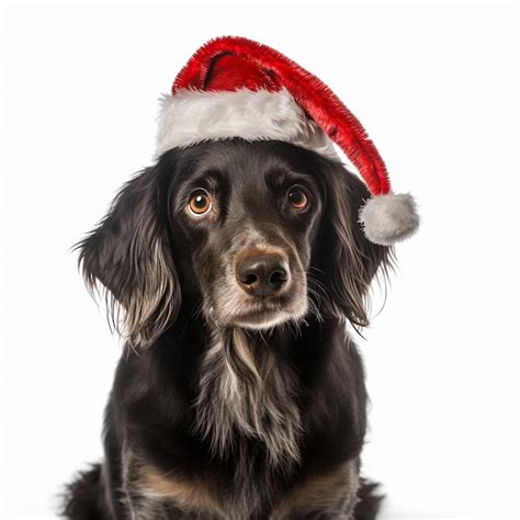 Premium AI Image | A dog wearing a Santa hat