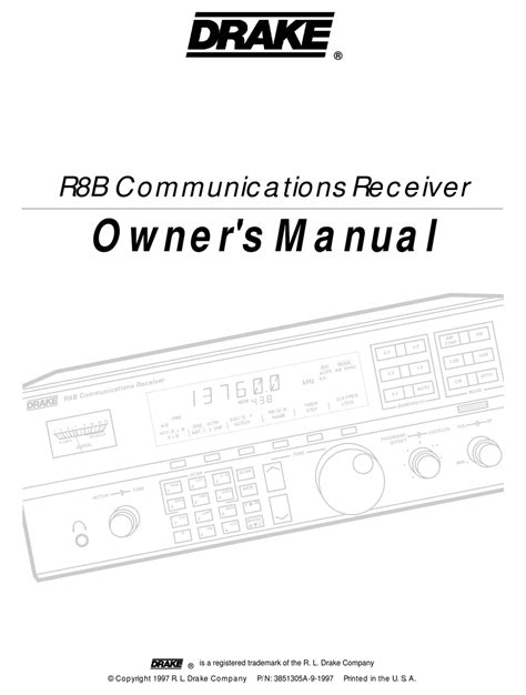 DRAKE R8B OWNER'S MANUAL Pdf Download | ManualsLib