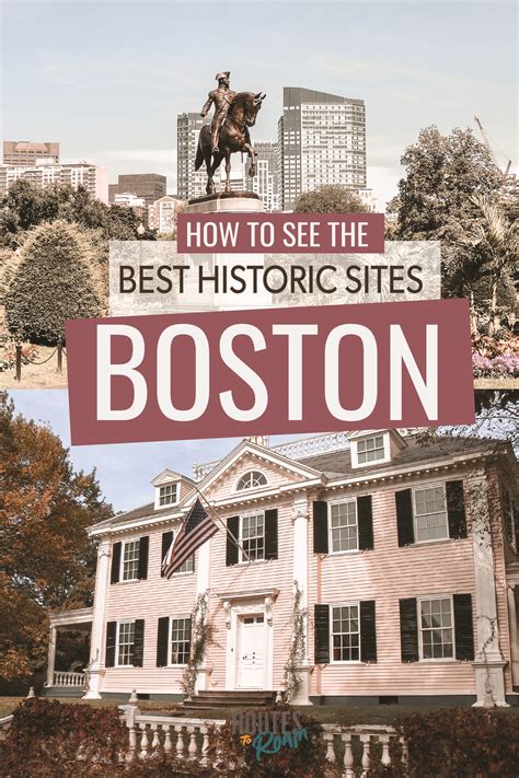 a pink house with the words boston on it and an image of a statue of a ...